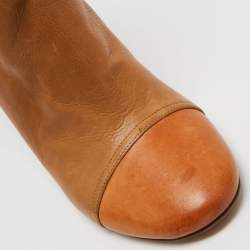 Pre Owned Chloè Brown Leather Ankle Length Boots Size 37