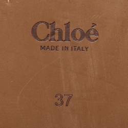 Pre Owned Chloe Multicolor Python Embossed and Croc Embossed Leather Flat Slides Size 37