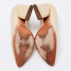 Pre Owned Chloe Beige Leather Beckie Pumps Size 38