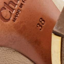 Pre Owned Chloe Beige Leather Beckie Pumps Size 38