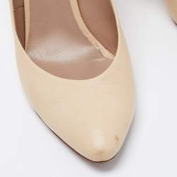 Pre Owned Chloe Beige Leather Beckie Pumps Size 38