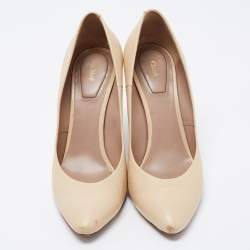 Pre Owned Chloe Beige Leather Beckie Pumps Size 38