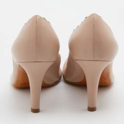 Pre Owned Chloe Beige Leather Lauren Scallop Trim Pumps Size 40