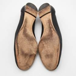 Pre Owned Chloe Black Scalloped Leather Lauren Ballet Flats Size 39