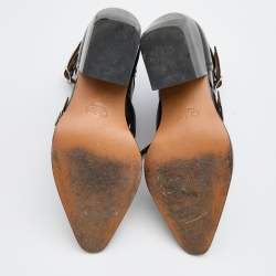 Pre Owned Chloe Black Leather Rylee Buckle Detail Ankle Boots Size 40