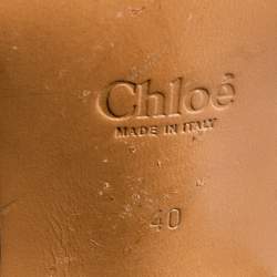 Pre Owned Chloe Black Leather Rylee Buckle Detail Ankle Boots Size 40