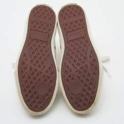 Pre Owned Chloe Off White Leather High Top Sneakers Size 37