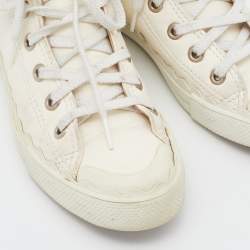 Pre Owned Chloe Off White Leather High Top Sneakers Size 37