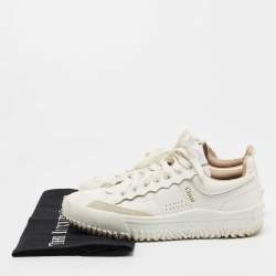 Pre Owned Chloe White Leather Franckie Sneakers Size 35