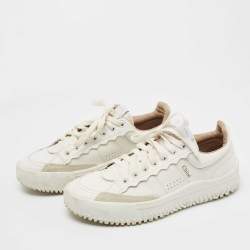 Pre Owned Chloe White Leather Franckie Sneakers Size 35