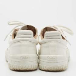 Pre Owned Chloe White Leather Franckie Sneakers Size 35