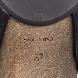 مملوكة مسبقًا Chloe Black Leather Peep Toe Clogs Size 37