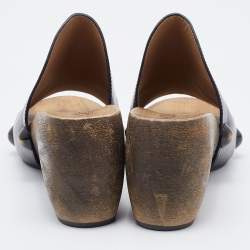 مملوكة مسبقًا Chloe Black Leather Peep Toe Clogs Size 37