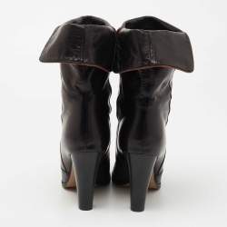 Pre Owned Chloe Black Leather Ankle Booties Size 39