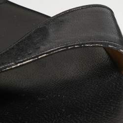 Pre Owned Chloe Black Leather Ankle Cuff Flat Sandals Size 37