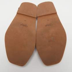 مملوكة مسبقًا Chloe Beige/Cream Leather and Canvas Woody Slingback Sandals Size 41