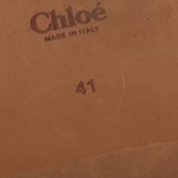 مملوكة مسبقًا Chloe Beige/Cream Leather and Canvas Woody Slingback Sandals Size 41