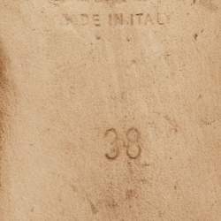 Pre Owned Chloe Burgundy Leather Scalloped Accent Ballet Flats Size 38