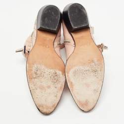 Pre Owned Chloe Pink Studded Leather Susanna Ankle Boots Size 38