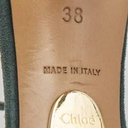 Chloe Green Suede Ankle Strap Sandals Size 38