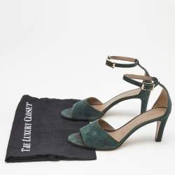 Chloe Green Suede Ankle Strap Sandals Size 38