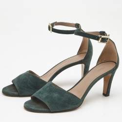 Chloe Green Suede Ankle Strap Sandals Size 38