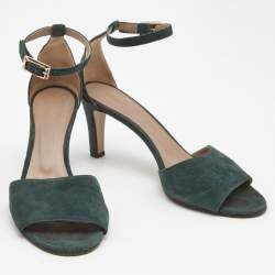 Chloe Green Suede Ankle Strap Sandals Size 38