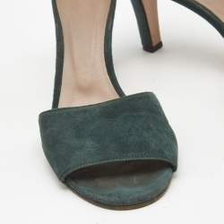 Chloe Green Suede Ankle Strap Sandals Size 38