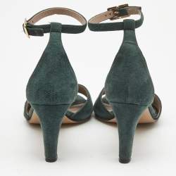 Chloe Green Suede Ankle Strap Sandals Size 38