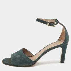 Chloe Green Suede Ankle Strap Sandals Size 38