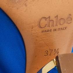 Pre Owned Chloe Blue Fabric Slingback Pumps Size Size 37.5