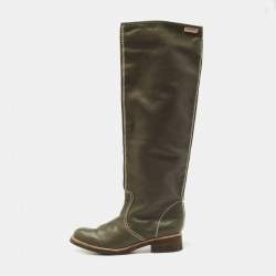 Chloe Green Leather Mallo Knee Length Boots Size 36 Chloe | TLC