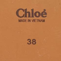 مملوكة مسبقًا Chloe Black Canvas Logo Ribbon Woody Flat  Slides Size 38 