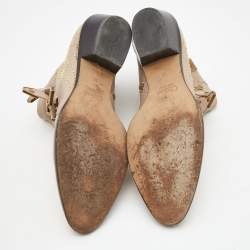 Pre Owned Chloe Beige Leather Studded Susanna Ankle Boots Size 39