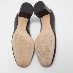 Pre Owned Chloe Black Scalloped Leather Lauren Pumps Size 39.5