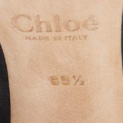 Pre Owned Chloe Black Scalloped Leather Lauren Pumps Size 39.5