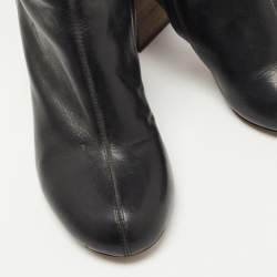 Pre Owned Chloe Black Leather Knee Length Boots Size 35