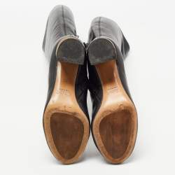 Pre Owned Chloe Black Leather Knee Length Boots Size 35