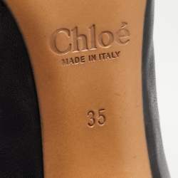 Pre Owned Chloe Black Leather Knee Length Boots Size 35