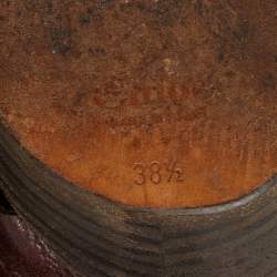 Pre Owned Chloe Brown Leather Ankle Wrap Ankle Boots Size 38.5