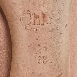 Chloe Beige Leather Laurena Scalloped Ballet Flats Size 38