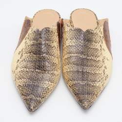 Pre Owned Chloe Multicolor Python Embossed Leather Mule Sandals Size 39