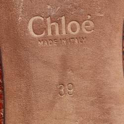 Pre Owned Chloe Multicolor Python Embossed Leather Mule Sandals Size 39