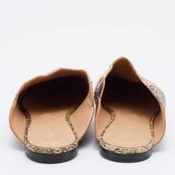 Pre Owned Chloe Multicolor Python Embossed Leather Mule Sandals Size 39