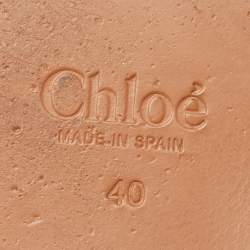 Pre Owned Chloe White Woven Leather Kacey Flat Slides Size 40