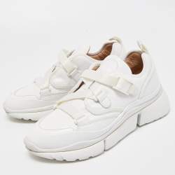 Pre Owned Chloe White Leather Sonnie Slip On Sneakers Size 38