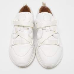 Pre Owned Chloe White Leather Sonnie Slip On Sneakers Size 38