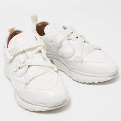 Pre Owned Chloe White Leather Sonnie Slip On Sneakers Size 38