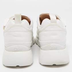 Pre Owned Chloe White Leather Sonnie Slip On Sneakers Size 38