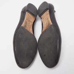 Pre Owned Chloe Black Scalloped Leather Lauren Ballet Flats Size 38